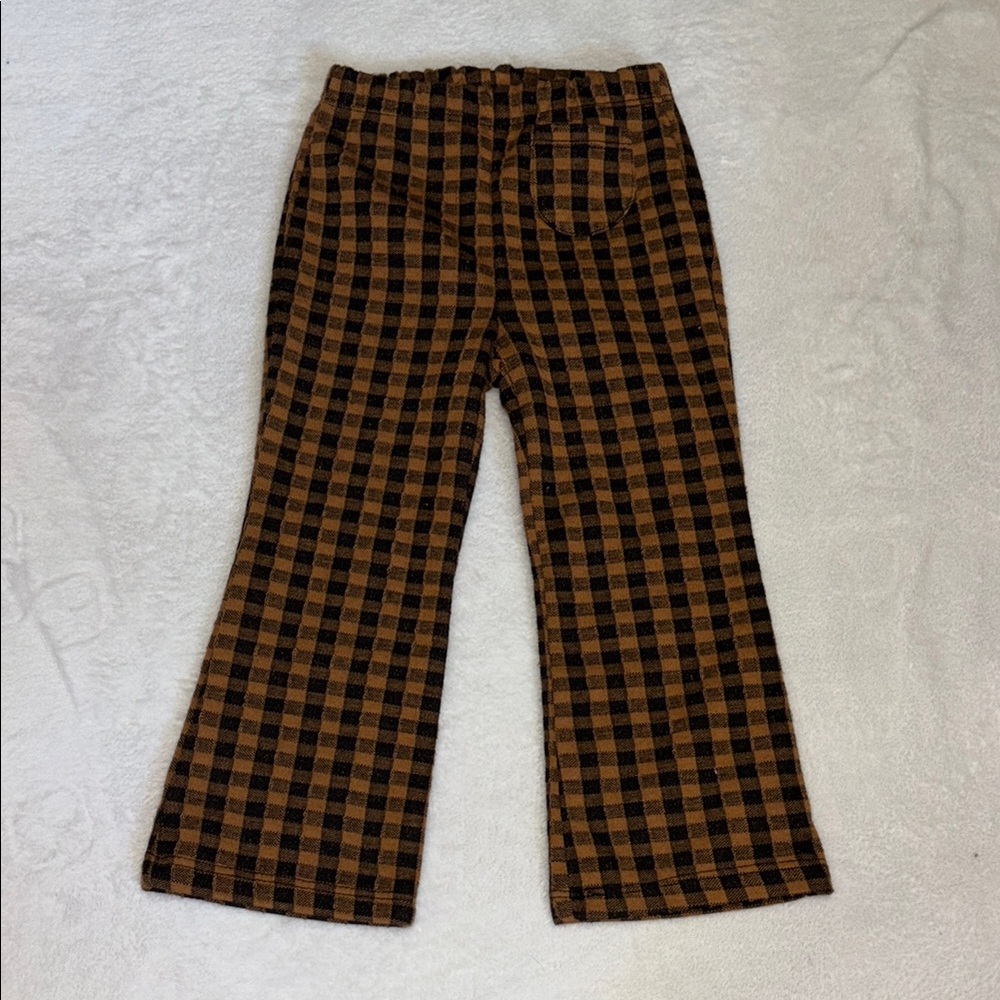 Zara Brown and Black Checkered Pants 12-18 months